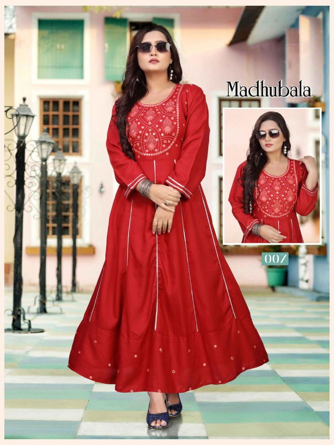 Beauty Queen Madhubala 2New Latest Ethnic Wear Long Anarkali Kurti Collection